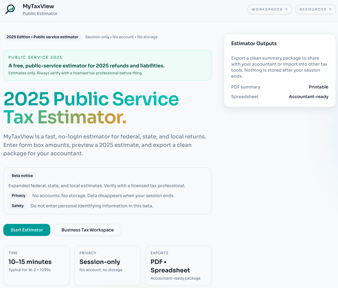 RTA Science Launches MyTaxView: A Free Public Service Tax Estimator for 2025